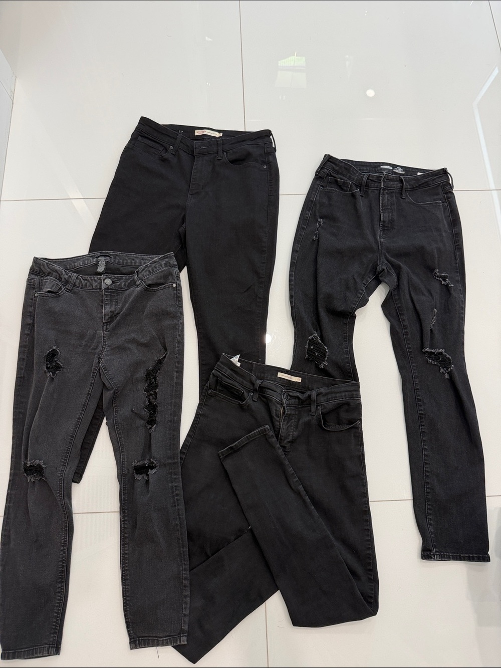 Black Women's Skinny Jeans - Distressed and Classic Styles